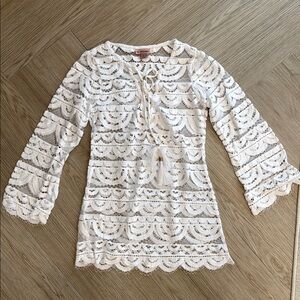 Pilyq White Lace Kids Swim Coverup